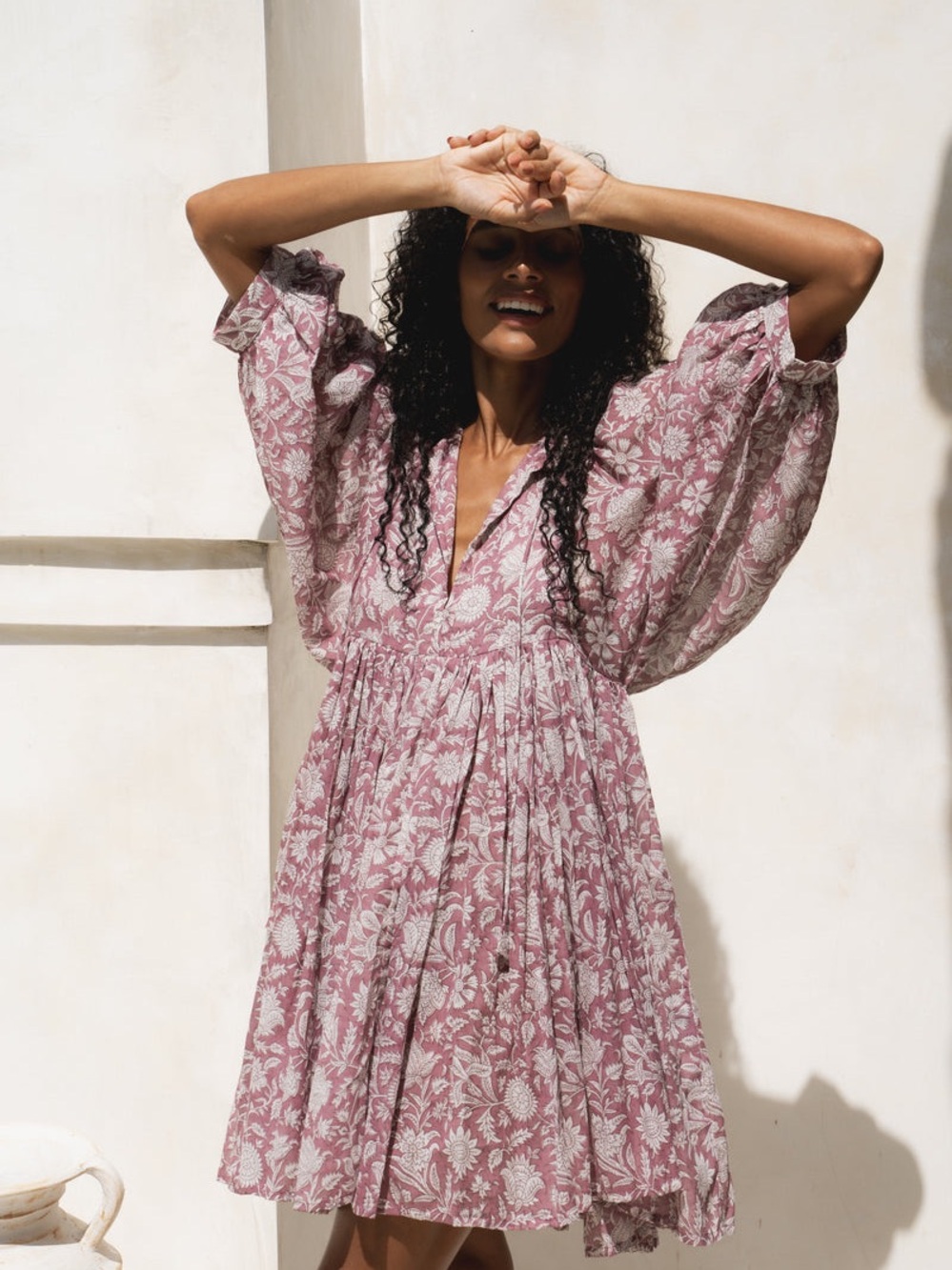 DAUGHTERS OF INDIA Kyra Mini Dress in Musk (L) - Picture 6 of 8